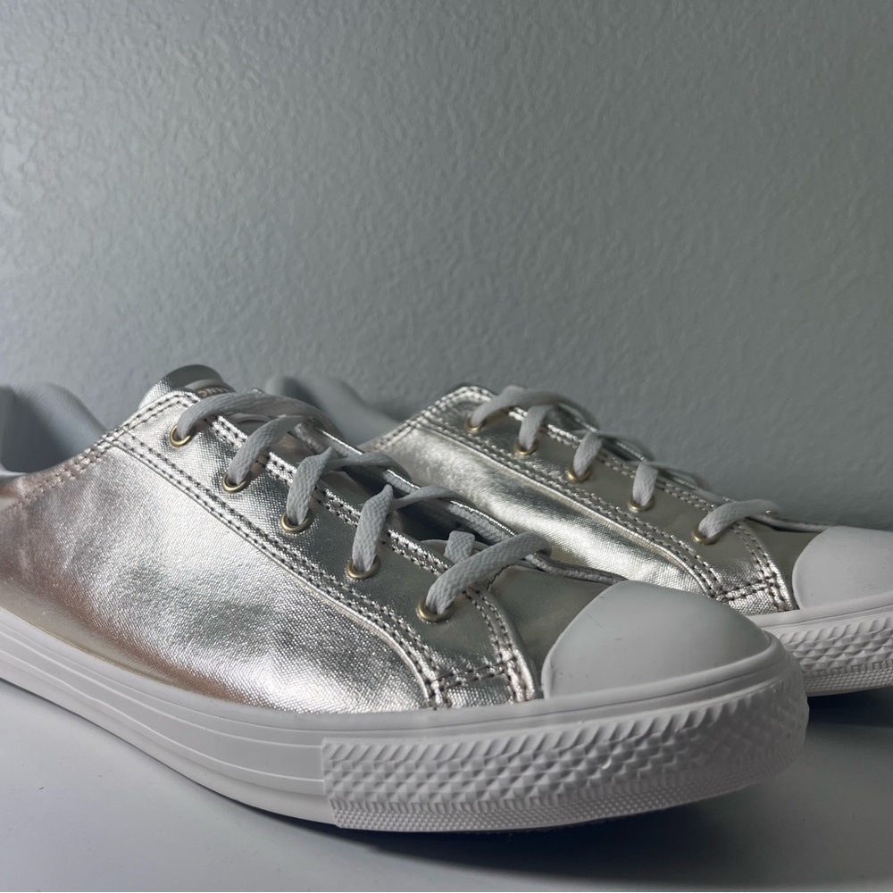 Converse Metallic Silver Low-Top Sneakers